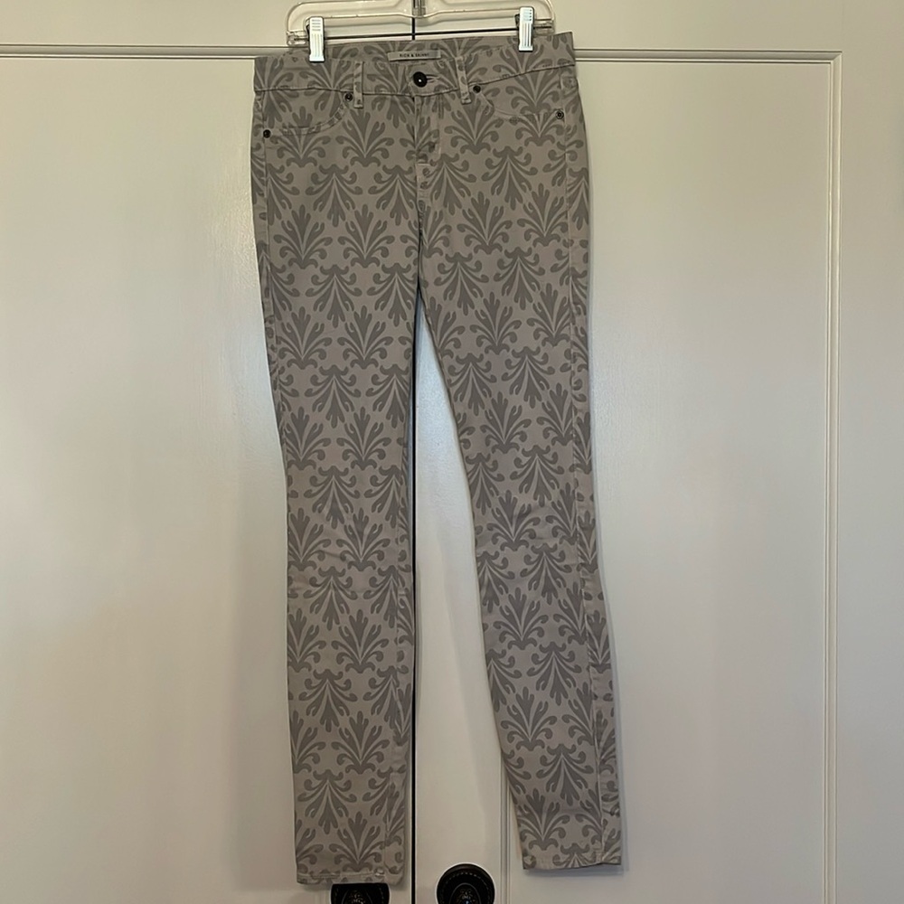 Pattern print jeans